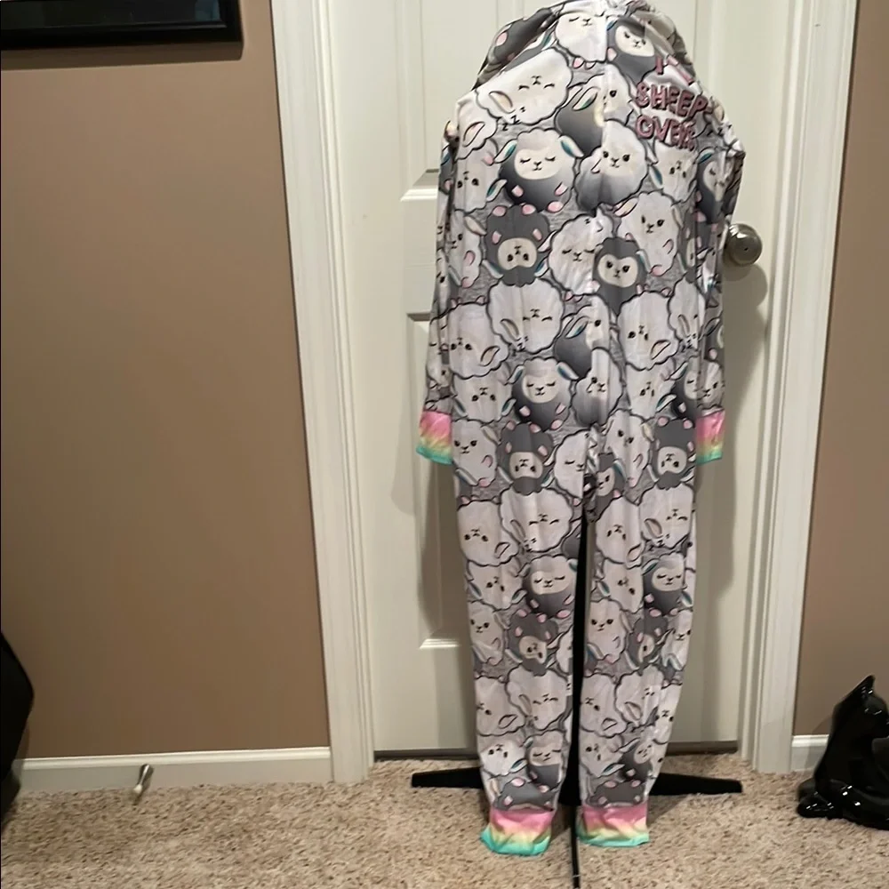 Justice Kids Super Cozy Sheep Hooded One Piece Size 18/20